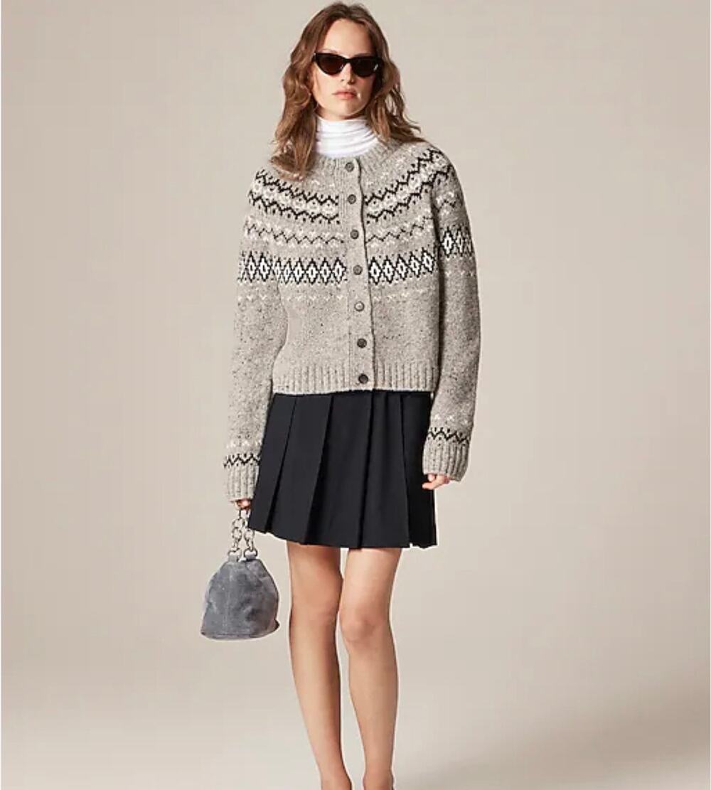 J. Crew Fair Isle cardigan in Wool Blend, Medium